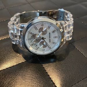 Michael Kors clear plastic watch